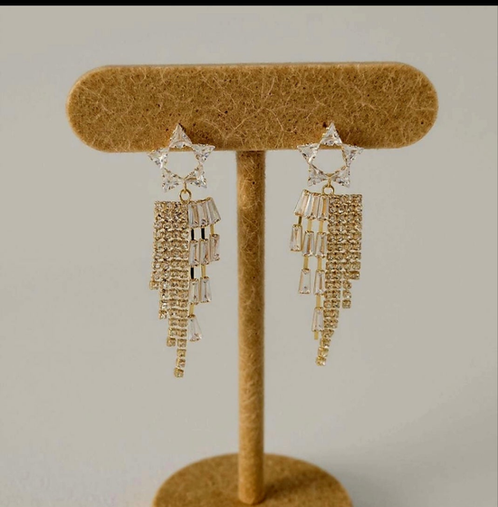 Starburst Cascade Crystal Statement Earrings