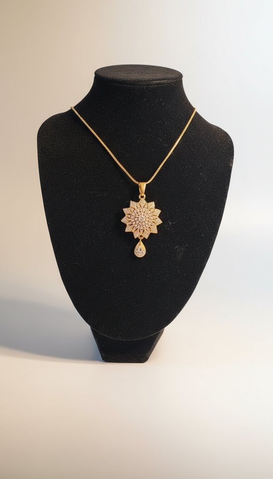 Golden Sunburst Statement Necklace