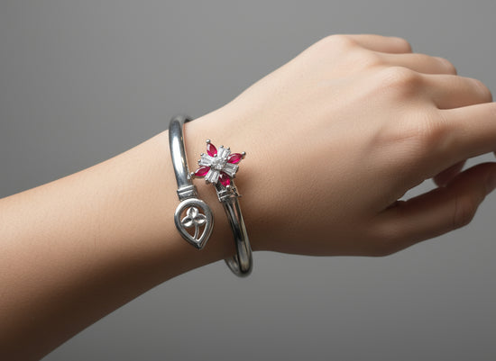 Midnight Luxe Crystal Bangle - Adjustable Open Design