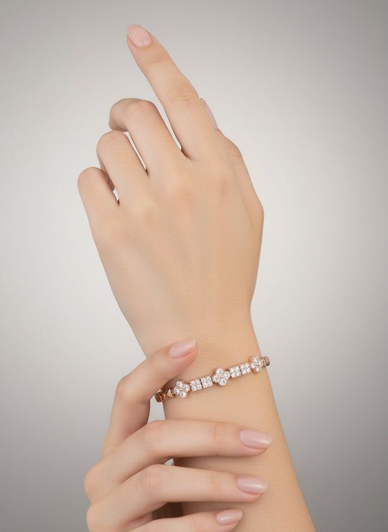 Rose Gold Luxe Clover Bracelet