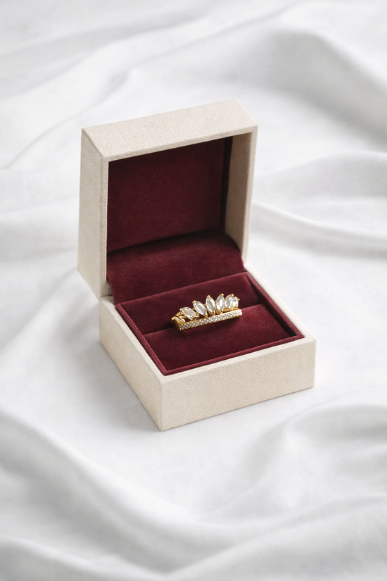 Elegant Gold Plated Crown Ring | Women’s Jewellery