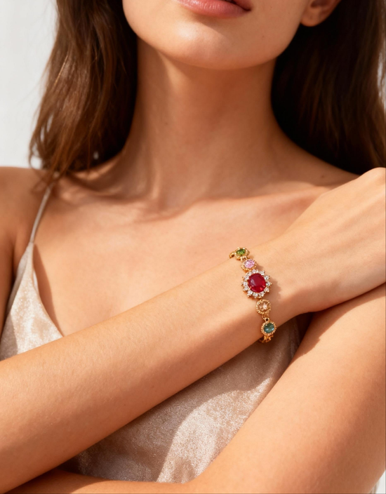 Regal Gemstone Elegance Bracelet