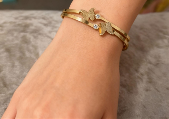 Golden Butterfly Charm Bracelet