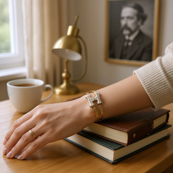 Gold Crystal “H” Bracelet