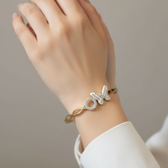 Crystal Butterfly Statement Bracelet