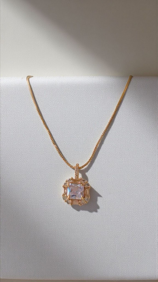 Radiant Glow Emerald-Cut Pendant Necklace
