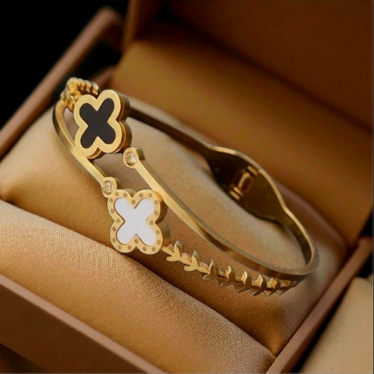 Gold bracelet with &