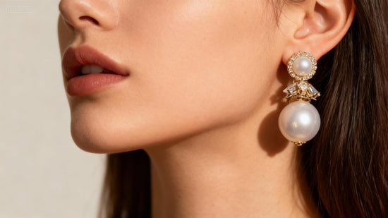 Elegant Pearl Drop Earrings - Classic Gold & Silver Statement Earrings for Women